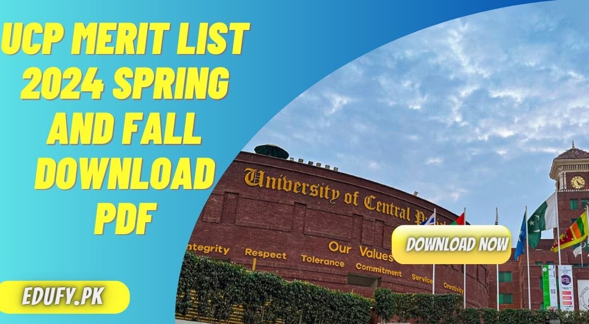 UCP Merit List 2024 Spring And Fall Download Pdf