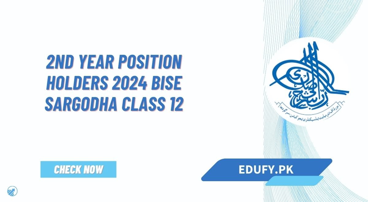 2nd Year Position Holders 2024 BISE Sargodha Class 12